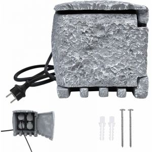 Prise de jardin prise extérieure aspect pierre étanche IP44 prise extérieure avec 4 contacts de protection prise extérieure avec rallonge de 1,5 m