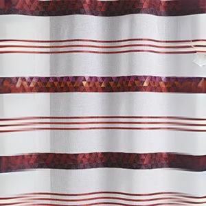 Store bateau en &eacute;tamine &agrave; rayures g&eacute;om&eacute;triques Bordeaux 45x130 cm