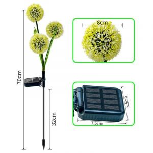 lampe de pissenlit solaire simulation de jardin &agrave; trois t&ecirc;tes fleur de pissenlit boule d'oignon prise de terre