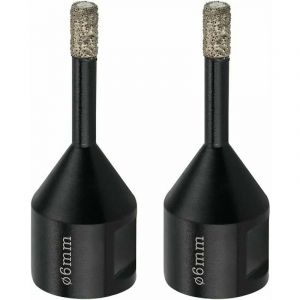 Start - Forets à Carrelage 6 mm M14 Foret Diamant Carrelage Grès Cérame Marbre - Scie cloche Diamant, 2x Forets Trépan Diamant à sec pour Meuleuse