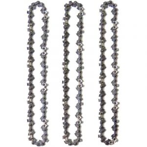 Lot 3 cha&icirc;nes &eacute;lagueuse 10" (25 cm) &ndash; 40 maillons &ndash; faible rebond &ndash; compatibles Black+Decker, Ryobi, etc.