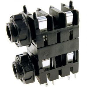 Jack 6.35 mm embase femelle horizontale Cliff FCR1120 Nombre de p&ocirc;les: 2 mono noir 1 pc(s) D73673