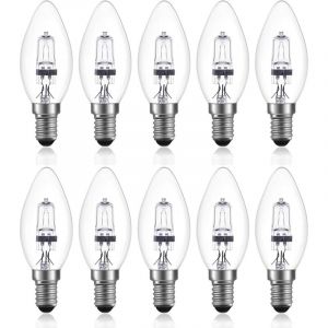 42W E14 C35 Dimmable ampoule halog&egrave;ne AC 220-240V Blanc Chaud 2700K e14 transparante ampoule halogene bougie (10pcs)