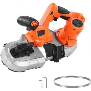 Mophorn Scie à Ruban Portative 20 V, Profondeur de Coupe 6,5 cm, Moteur sans Balais, sans Fil, Design Compact, avec Crochet de Suspension, Vitesse