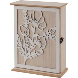 Bo&icirc;te &agrave; cl&eacute;s Murale en Bois Armoire a Clef Murale avec 6 Crochets Bo&icirc;te &agrave; Cl&eacute;s en Bois pour Les entr&eacute;es, Les Chambres et Les couloirs - 26 20 6cm