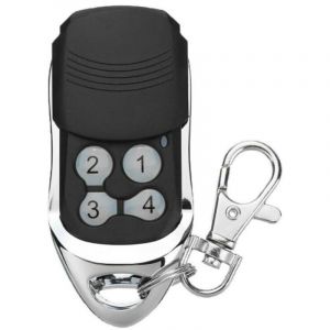 Porte de garage noire t&eacute;l&eacute;command&eacute;e avec 1 t&eacute;l&eacute;commande DITEC GOL4 BIXLG4 433,92 MHz et code d&eacute;filant DITEC.
