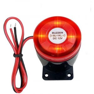 DC 12V Mini Sirène Stroboscopique Filaire, 120 DB Système d'alarme sonore sirène pour la sécurité à la Maison, Flash Rouge