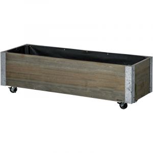 MH - Jardini&egrave;re sur roulettes agnes grise