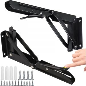 Jalleria - Support Equerre Pliable 500mm, Équerre Rabattable Charge Lourde 2 Pièces, Equerre Murale Rabattable 150Kg Porteur, Consoles Pliantes pour
