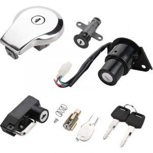 Cl&eacute;s de verrouillage de si&egrave;ge de bouchon de gaz de carburant de commutateur d'allumage de moto pour Yamaha Virago XV535 XV250 XV125