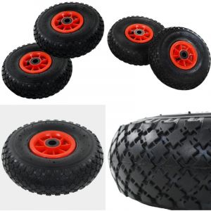 Vidaxl - Roues de diable 2 pcs Caoutchouc 3.00-4 (245x82) - roue de brouette - roues de brouette - Home & Living