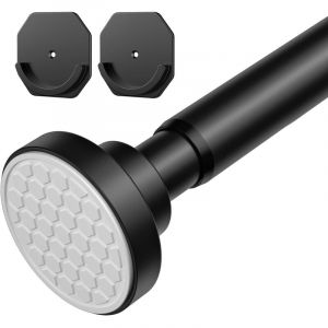 Barre de douche t&eacute;lescopique 160-250 cm, sans per&ccedil;age, id&eacute;ale pour salle de bain, fen&ecirc;tre, armoire, noire
