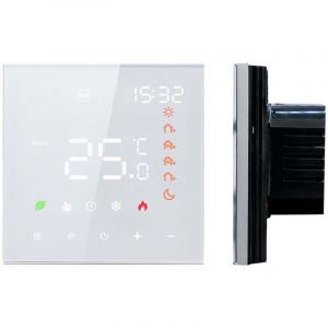 Thermostat intelligent 16A, thermostat programmable num&eacute;rique &agrave; &eacute;cran tactile lcd pour chauffage par le sol, thermostat mural - Sjlerst