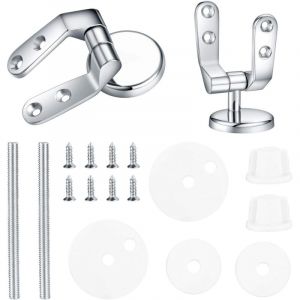 Charniere Abattant WC, Kit Fixations Remplacement pour WC Abattant, Charni&egrave;re WC Fixations, pour Si&egrave;ges de Toilette en R&eacute;sine de Bois - 2 Pcs