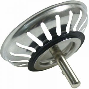 Basetbl - Panier Pour Bonde d'Évier de Cuisine 80 mm - Crépine Universelle Acier Inoxydable, Bouchon Panier Pop-Up, - Lavable Lave-vaisselle, Ne se