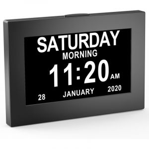 Horloge calendrier num&eacute;rique One Piece 8 pouces avec date et heure, touchable horloge Alzheimer pour parents, rappel de m&eacute;dicaments pour