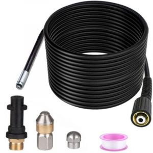 Déboucheur Canalisation 15m ,Pour Karcher Nettoyeur Haute Pression Déboucheur Canalisation Professionnel Compatible K2-K7/HD/HDS 400Bar 60C° - Ymyny