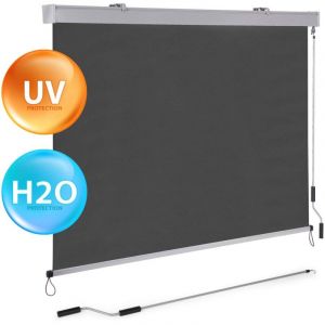 Auvent enroulable vertical avec manivelle balcon terrasse tonnelle beige multigarden