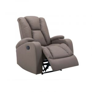 Fauteuil relax en tissu en microfibre marron CLARENCE