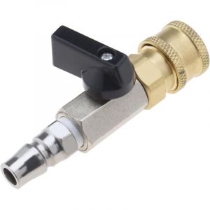 Raccord rapide pour air comprimé, vanne à boisseau sphérique pneumatique, vanne de dosage, vanne d'arrêt 1/4' avec raccord fileté mâle 1/4' et