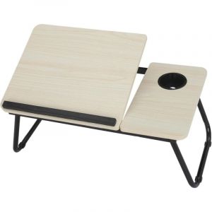 BALLSHOP Table de Lit Pliable pour Ordinateur Portable 55x32cm Plateau Multifonction avec Porte-Gobelet Bureau Portable pour Lecture Petit-D&eacute;jeuner