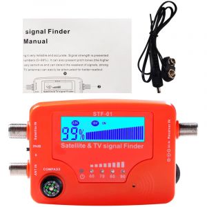 2 en 1 Satellite et TV Signal Finder LCD Num&eacute;rique Portable Antenne Force M&egrave;tre Trouver avec Boussole D&39alarme Buzzer
