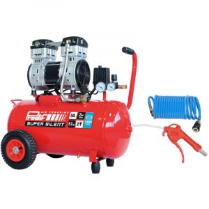 PRODIF Pack Compresseur Super Silent SIL850 50L 2CV + Tuyau Spiral 5m + Soufflette