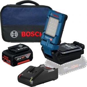 Bosch - Lampe sans fil gli 18V-800 / 1x 4,0 Ah + gal 18V-40 dans un sac souple