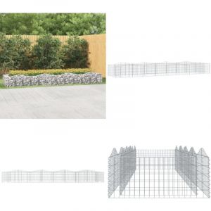 Vidaxl - Lit sur&eacute;lev&eacute; &agrave; gabions arqu&eacute; 400x100x50 cm Fer galvanis&eacute; - Jardiniere En Gabion - Bordure Jardin - Bac Acier - D&eacute;coration Ext&eacute;rieur - Pot