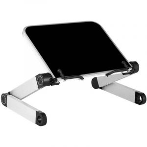 Pupitre pour Livre -Hauteur et Angle r&eacute;glables lutrin Livre, Support de Lecture avec Bras en Aluminium et Clips de Reliure, Porte Livre Cuisine pour