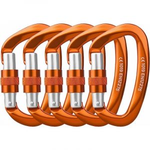 1pc Mousqueton Escalade 25kN Mousqueton &agrave; Verrouillage Mousqueton en Forme de d, Ensoleill&eacute;
