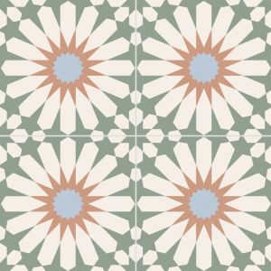 Carrelage sol vintage effet carreaux de ciment 33,15x33,15 cm &ndash; Gr&egrave;s c&eacute;rame &eacute;maill&eacute; &ndash; Pour salon, s&eacute;jour ou cuisine