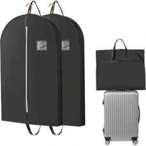 Jamais UTILISÉ]2 Packs Housse Vetements à Suspendre 110 60 10cm, Housse Costume Voyage avec Poignées pour Vêtements, Manteaux, Vestes, Chemises (Noir)