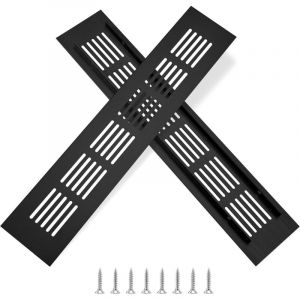 Parkside - Grille d'aération en Aluminium Grille de Ventilation Rectangulaire avec Vis pour la Ventilation des Placards et des Chambres 25x5cm Noir
