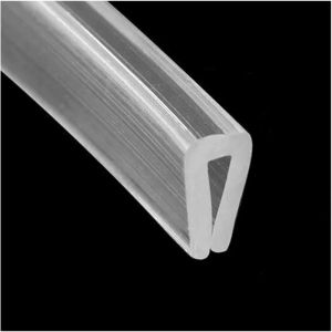 Bande d'étanchéité en caoutchouc pour profilé en U, 2 m (6,56 pi), profilé en silicone transparent pour bordure de 1 à 2 mm.