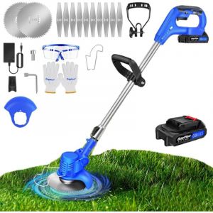 Tondeuse &agrave; gazon sans fil, &eacute;quip&eacute;e d'une batterie 21V, tondeuse &eacute;lectrique, d&eacute;sherbeuse de pelouse de jardin, tondeuse &eacute;lectrique, tondeuse de