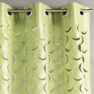 Rideau en taffetas l&eacute;ger d&eacute;coupe laser Vert tilleul 140x260 cm