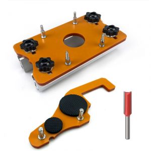 Plaque de Guidage 2-en-1 V2 pour D&eacute;fonceuse &ndash; R&eacute;glage Rapide &agrave; Vis &agrave; Empreinte Torx (Plaque + guide de positionnement + fraise)