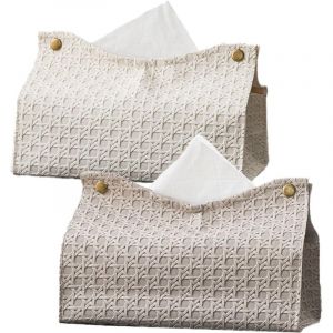 CCYKXA 2 Pcs Bo&icirc;tes &agrave; Mouchoir Rectangulaire,Distributeur Mouchoir Porte Mouchoir PU Bo&icirc;tes De Mouchoirs Cuir Porte-Bo&icirc;te &agrave; Mouchoirs,Bo&icirc;te &agrave;