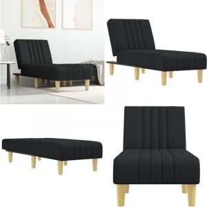 Vidaxl - Chaise longue noir tissu - Chaise Longue - Fauteuil Relax - Chaise Inclinable - Mobilier Extérieur - Jardin - Home & Living
