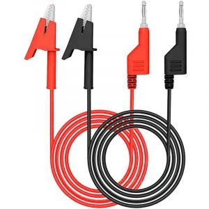 2 Pc De Test, Fiche Banane Empilable De 4 Mm &Agrave; Pinces Crocodile Crocodile Fil De Cable Flexible (1 M/3,3 Pieds) Pour Les Tests &Eacute;lectriques Multim&egrave;tre