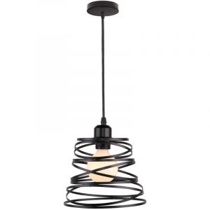 Suspensions Luminaires Moderne Créatif Lustre Plafonnier de Design à Spirale en Cascade Vintage Métal E27 Lampe pour Chambre Salon 20cm - Noir - Noir