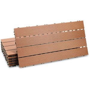 Tolletour - Dalle de terrasse Dalles clipsables en bois 18 pièces Revêtement Carrelage 60 x 30 pour jardin terrasse, Marron