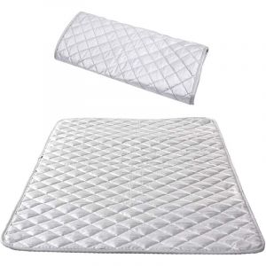 Nappe de Repassage Isolante Couverture de Repassage &agrave; la Vapeur Coton Tapis sur Table Portable pour Lave-Linge S&egrave;che-Linge Voyager la Maison Argent