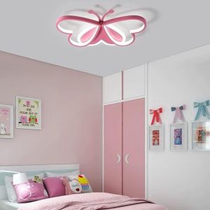 Plafonnier LED pour enfants - Lampe papillon &agrave; intensit&eacute; variable - Acrylique - Intensit&eacute; variable - Pour chambre &agrave; coucher, chambre d'enfant, salon,