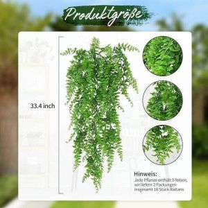 2 Pi&egrave;ces Plante Artificielle Retombante Fausse Feuilles de Lierre Murale pour Int&eacute;rieur Ext&eacute;rieur, Deco Verdure D&eacute;coration D&39int&eacute;rieur Fausse Vigne