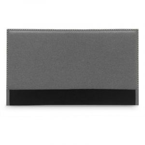 T&ecirc;te de lit clout&eacute;e en tissu lin gris 140 cm linda