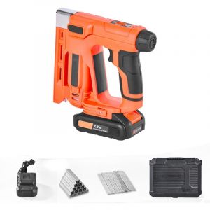 Mophorn Agrafeuse Cloueuse &Eacute;lectrique 2-en-1, Cloueur Calibre 18, 15 mm, avec 1000 clous et 1000 agrafes, poign&eacute;e en caoutchouc antid&eacute;rapante,