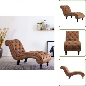 Vidaxl - Chaise longue Marron Similicuir daim - Chaise Longue - Fauteuil Relaxant - Mobilier Ext&eacute;rieur - Simuli Cuir - Design Moderne