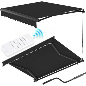 Wolketon Store Banne mural articul&eacute; Store &Eacute;lectrique R&eacute;tractable Protection UV50+ 2,5x2 m Aluminium Cadre Anthracite Utilisation Ext&eacute;rieure